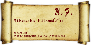 Mikeszka Filomén névjegykártya